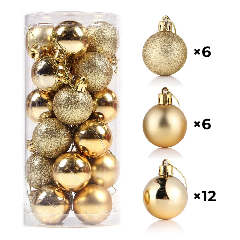 Popular Shattterproof Gold Luxury Customised 8cm Christmas Ball, Christmas Tree Decorations Balls, Christmas Balls Large