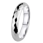 Ring 4mm Women Tungsten Carbide Ring Engagement Wedding Band Faceted Polished Shiny Comfort Fit