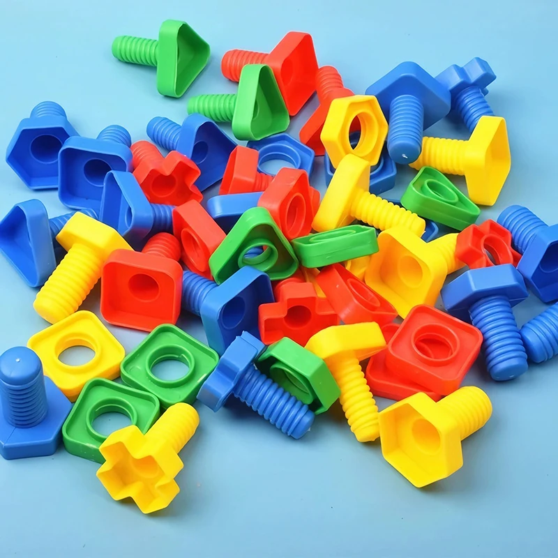 New Design Unisex Screw Nut Combination Building Blocks Sorting Building Construction Toys Kids Improving Fine Motor Skills