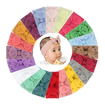 Tailai Handmade Baby Headband with Bows Stretchy Nylon Headbands for Infant Baby Girls Hair Accessories