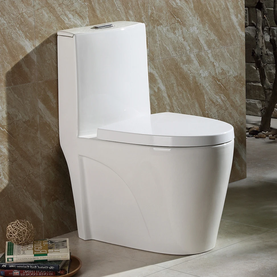 One Piece Bathroom Wc Water Closet Ceramic White Color Toilet P Trap