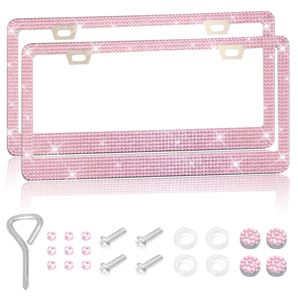 USA Stone Diamond Rhinestone Crystal Bling License Plate Frame supplier