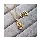 Gold Factory Wholesale Stainless Steel Gold Chunky Necklace Square Necklace Stainless Steel Set Gold Necklace