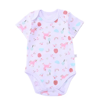 Wholesale newborn bodysuit 100% cotton plain white baby romper Clothes 2022 Baby Girl Romper Infant Short Sleeves