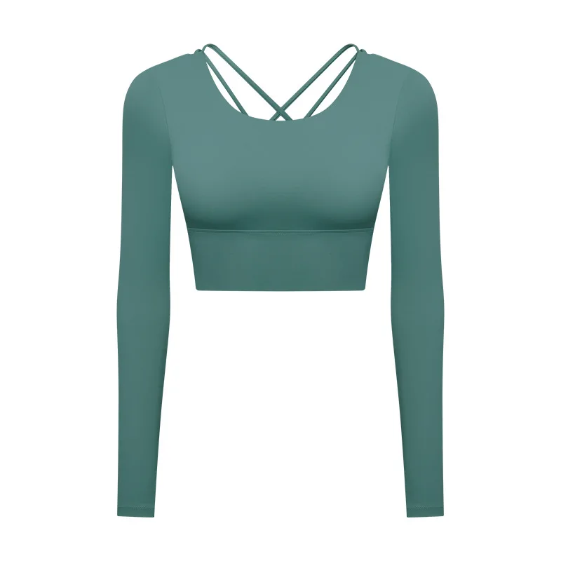High quality Sports wear  Sexy Long Sleeve Crop Top Workout Tops For Women