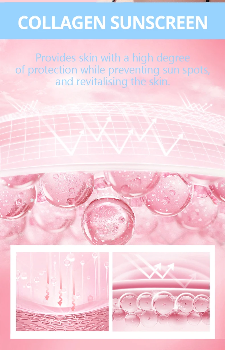 Organic Collagen Sunscreen Spf 90 Sun Protector Uv Protection Vitamin E Moisturizing Skin Aging Skin Care Sunscreen Lotion