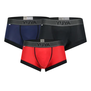 YUYA sexy korean gay underwear model boxer shorts mens moisture wick spandex black boxer briefs underwear