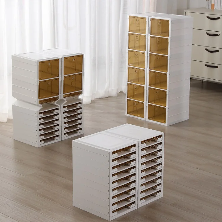 High Quality Multi-size Shoe Cabinet Furniture Plastic Modern shoe box storage organizer