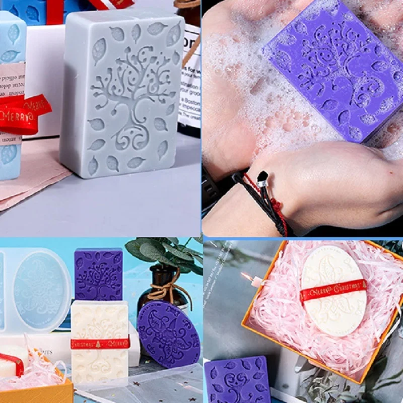 wholesale factory custom logo Round Rectangular Silicone Soap Mold non stick square shaped flower soap mold Hotel Soap Making