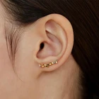 Earrings Cz Real Gold/rhodium NEW Minimalist Colorful Climber Earrings With CZ Gold CZ Line Ear Climber For Girls