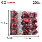 White Ornament Ball White EAGLEGIFTS 60mm 20pcs Red And White Shatterproof Christmas Ball Ornament Sets