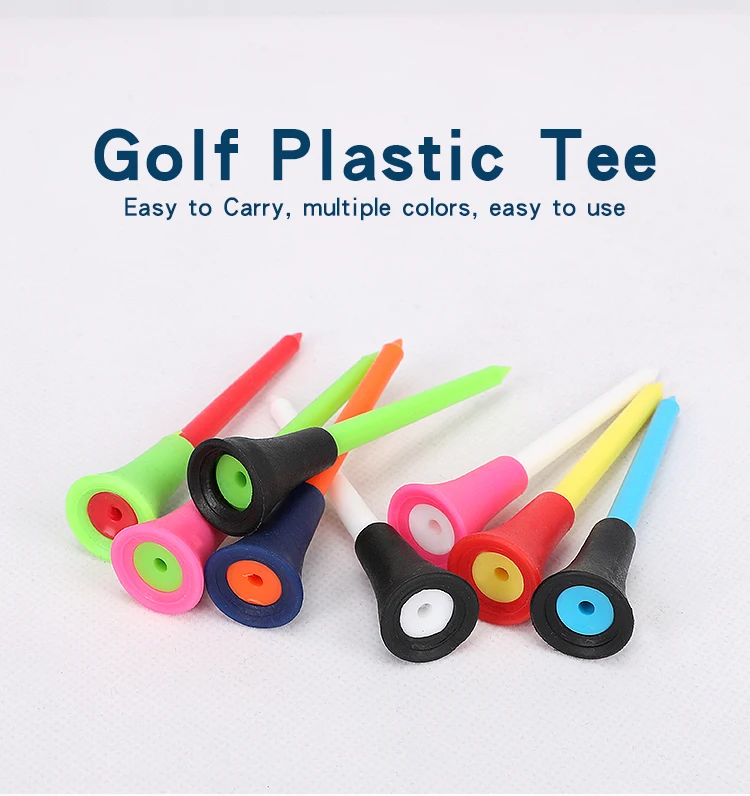 Mm Mm Mixed Colors Durable Rubber Cushion Top Plastic Golf Tees