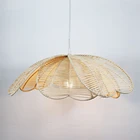 Living Room Modern Contemporary Flush Mount Rattan Decor Chandelier Lamp Shade For Living Room