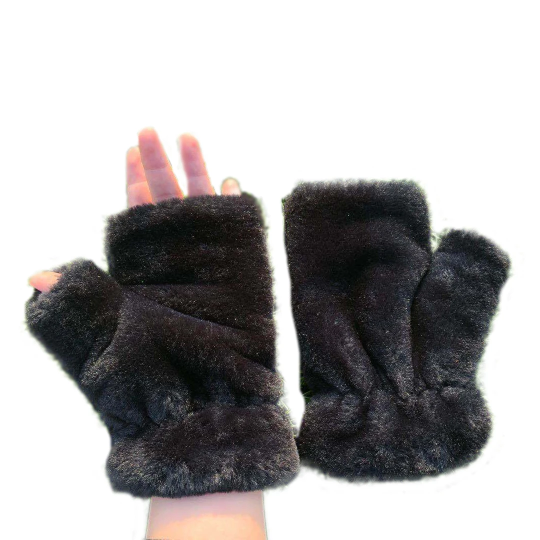 fake fur gloves