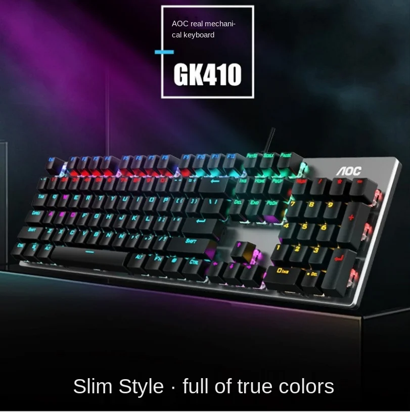 Mechanical Keyboard Aoc Gk410 Green Axis Black Axis Tea Axis Gaming ...