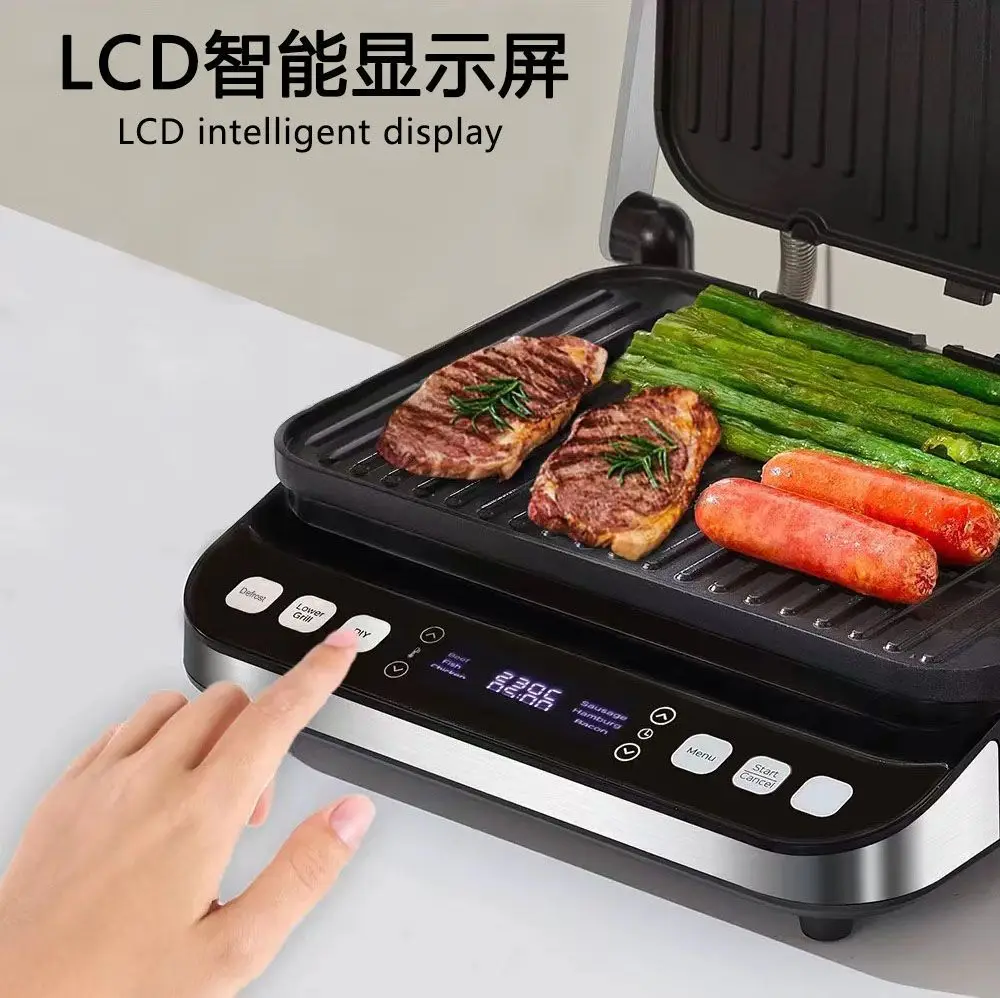 2000w Electric Contact Grill Digital Griddle And Panini Press,Optional