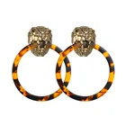 Earrings Resin Resinearringsearrings Fashionable Lion Head Stud Earrings Resin Earrings Women