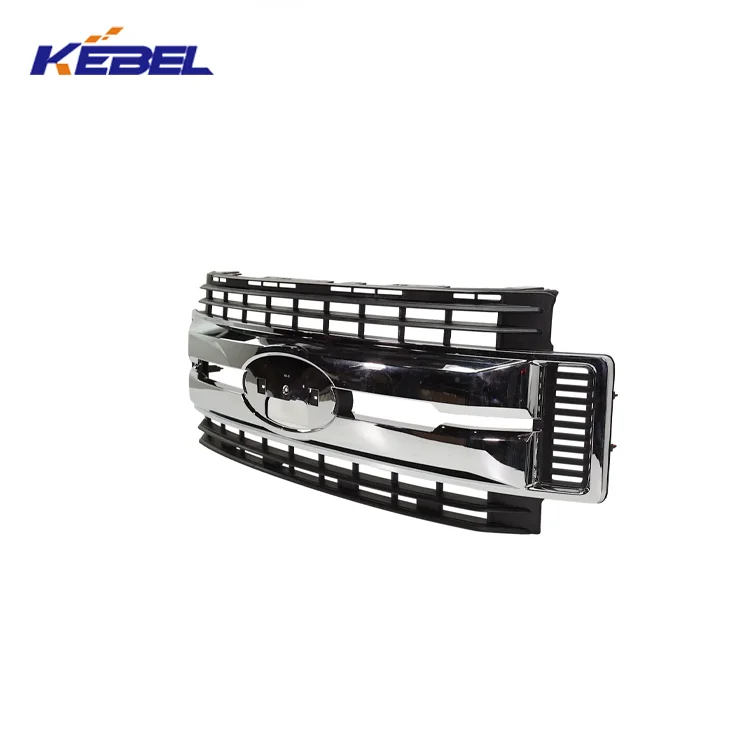 For Ford F250 Chrome Grille 2017-2019 with Electroplated Shine and Baked Black Paint Finish details
