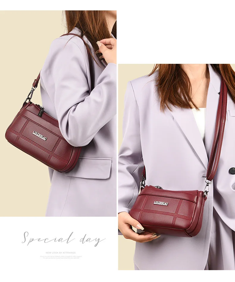New Brand Handbag Women Light Luxury Design Shoulder Bag Female Pu Leather Fashion Crossbody Bag Lady Purse