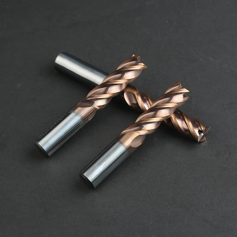 4-Flute Solid Carbide End Mill 4*50/4*100 Standard/Extended CNC Cutting Tools factory