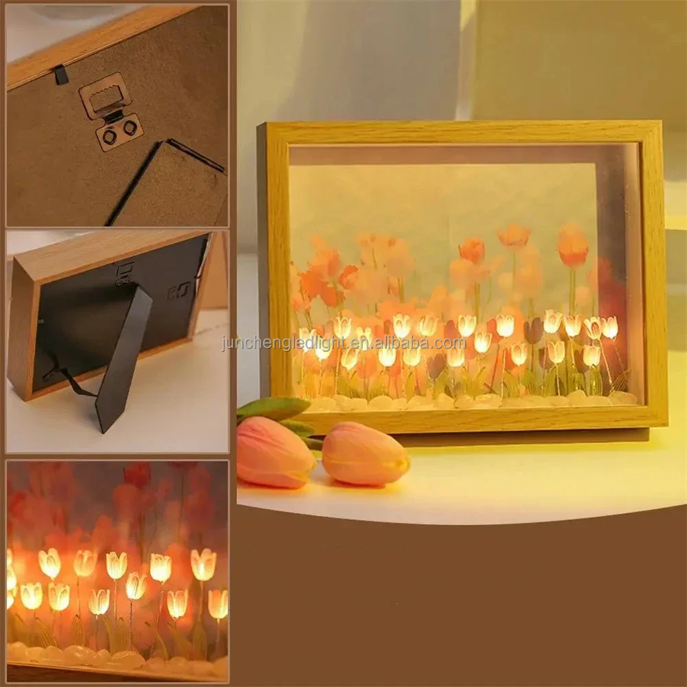 diy 3d photo frame tulip night light