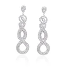 Long Earrings Earrings Silver NO. 8 Crystal Long Dangle Earrings Drop Jewelry For Women Bridal Wedding