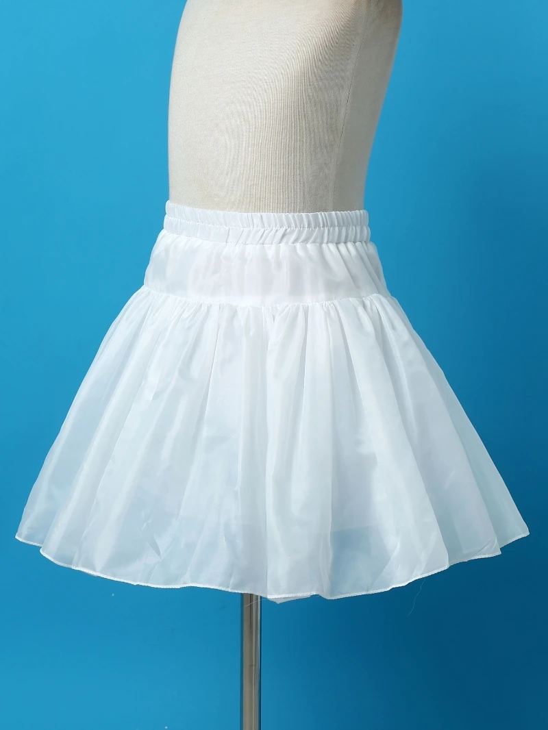 Details about   Girls Above Knee Length Petticoat Crinoline A-line Pleated Ruffle Splice 2 Layer