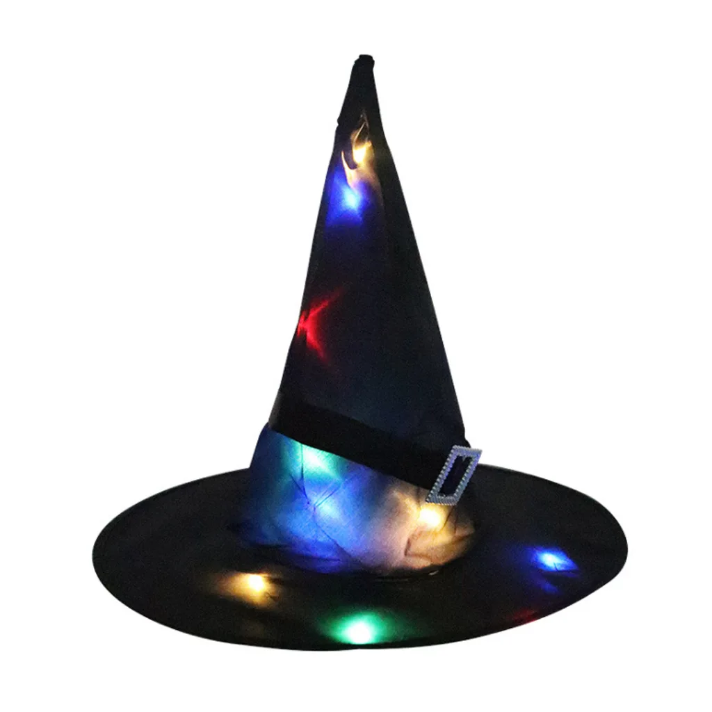Wholesale Halloween Witch Hat With Lights Led Party Cap