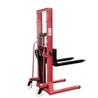 Manual 1 Ton Straddle Manual Hand Mini Stacker Forklift 1500kg Hydraulic Manual Lifting Pallet Stacker Price 3m Trolley