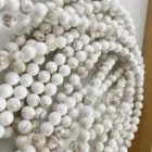 Beads Hot Selling Cheap Custom Round Stone Beads White Turquoise Beads