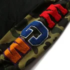 Hooded Hoodie Men's Hooded Hoodies Manufacturer Custom Camo Appliqued Shark Jaw Men's Full Zip Up Hooded Jackets Hoodie