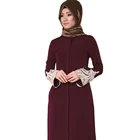 Dress Muslim Women Robes Patchwork Dubai Dress Abaya Muslim Dress Long Sleeve Islamic Clothing Women Abaya