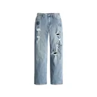 Jeans High Quality Women's Casual Pants Custom Breathable Ripped Embroidered Jeans For Women