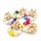 Beads Wooden Handmade Cotton Crochet Beads And Wooden Beads Teether Nursing Toy Grasping Teething Toy