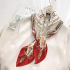 Scarf 70*70cm Women Fashion Polyester Digital Printing Luxury Imitated Silk Satin Scarf With Chain Pattern