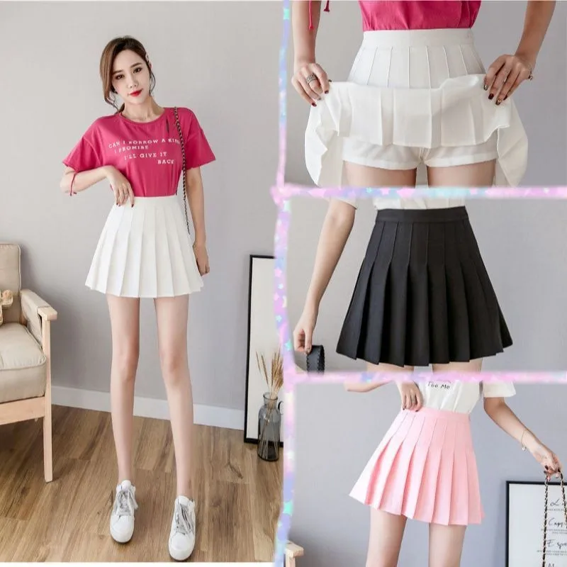 Brown Skirt Ladies 2024 Summer Clothes Women's High Waist Harajuku Korean Style Black Mini Pleated Skirt For School Girl Uniform
