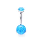 Belly G23 Titanium Opal Navel Rings Belly Button Internally Threaded Prong Set Opal Belly Ring