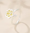 Ladies Rings Silver 24k Plated Jewelry Girl Colorful Engagement Rainbow Eternity Lotus Ring Women Ring