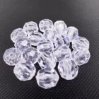 Faceted Bead Factory Sale Crystal Transparent Faceted Plastic Bead With Hole