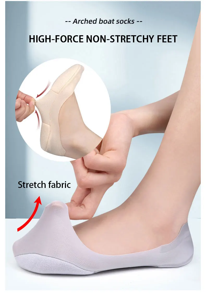 Invisible Arch Support Boat Socks Low Cut Anti Slip Pads Invisible Arch Support Boat Socks Low Cut Anti Slip Pads