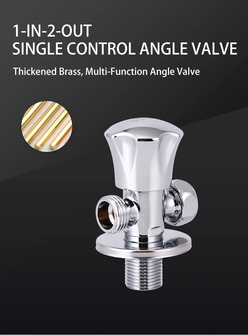 Brass Angle Valve One-in And Two-out Water Distribution Valve Can Connect Washing Machine Hose and Toilet manufacture
