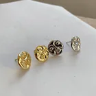 Earrings Earrings VIANRLA 925 Sterling Silver Round Crescent Face Stud Earrings Moon Face Earrings