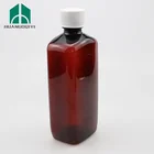 Plastic Liquid Plastic Bottle For Liquid 16 Oz Pet Square Amber Plastic Bottle For Liquid Medicine