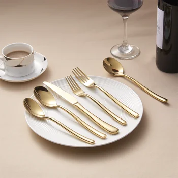 High Grade Restaurant Organizer Silverware 18/10 Luxury Cutlery Set Wedding Gold Plated Flatware Set