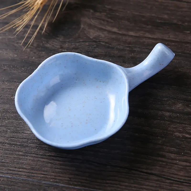 Wheat Straw Seasoning Dish with Handle Mini Dipping Sauce and Vinegar Storage Plate Hot Pot Seasoning Dish Plate