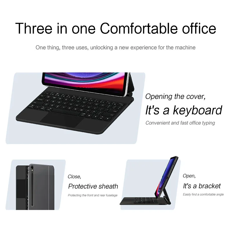 product magic keyboard case for samsung tab s9fe plus floating magnetic backlit bluetooth keyboard with smart control laudtec-10