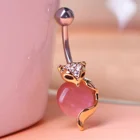 Belly Ring Belly Button Piercing Belly Button Ring Cute Fox Shape CZ Surgical Steel Belly Ring Piercing