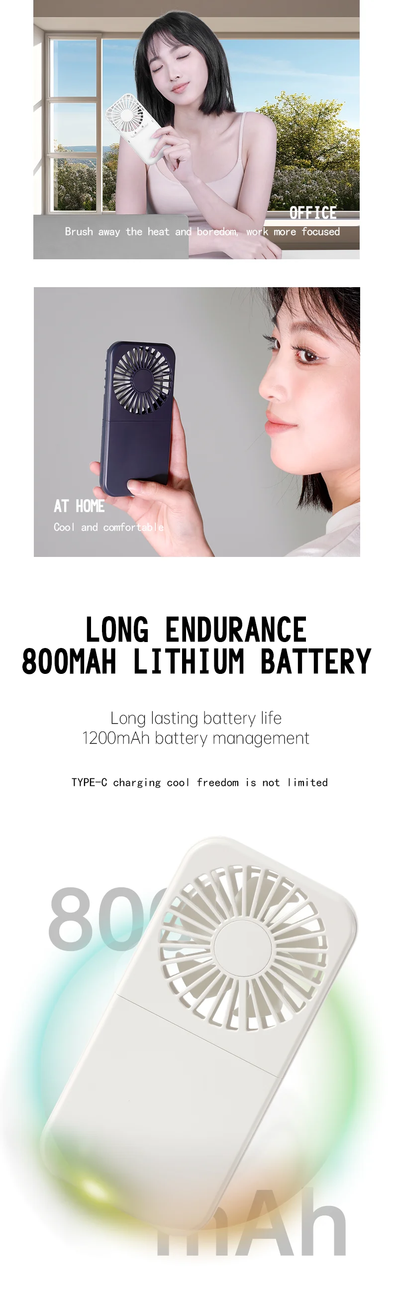 Foldable Neck Handheld Fan, USB, 5V, Battery - detail 12
