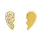 925 Silver Earrings Gemnel 925 Sterling Silver Jewelry Cute Piercing Broken Heart Stud Earrings Set