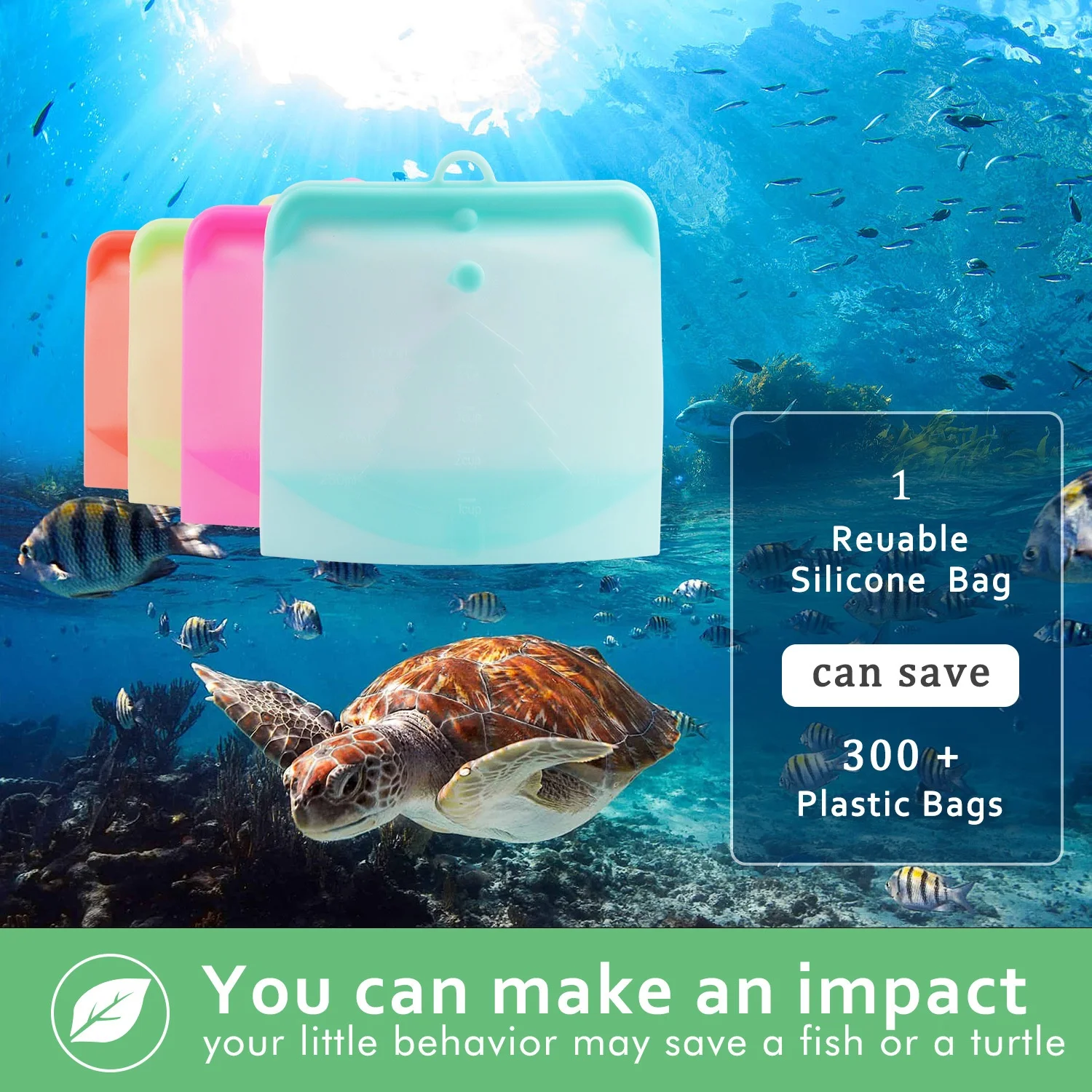 Reusable Modern Silicone Food Storage Bags Set 500ml/1000ml/1500ml Zip Lock for Fridge Freezer Tea & Breast Milk details